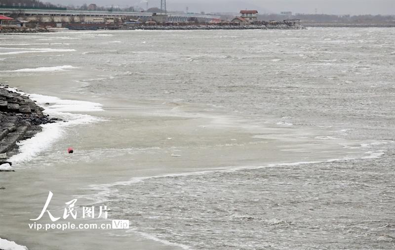 12月29日，遼寧省大連夏家河海濱浴場近海區(qū)出現(xiàn)結(jié)冰。